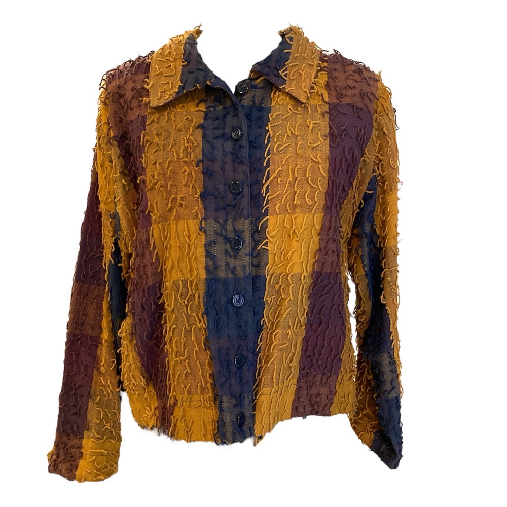 Vintage Silver Stream Cotton Jacket with Fringe Medium